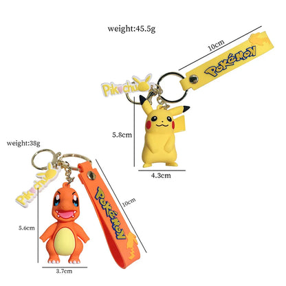 Pokemon Keychain Cute Pikachu Pocket Monsters Doll Schoolbag Pendant Desktop Souvenirs Decoration Keyring Gift for Fans