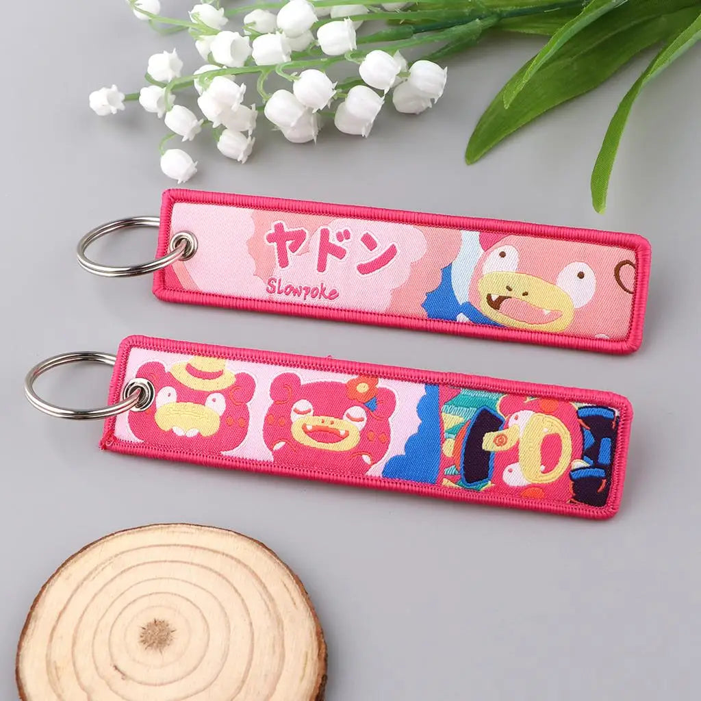 Anime Cute Animal Jet Tag Embroidery Keys Tag Women Keyring Cartoon Car Keys Fashion Jewelry Accessories Kids Gifts 1PCS