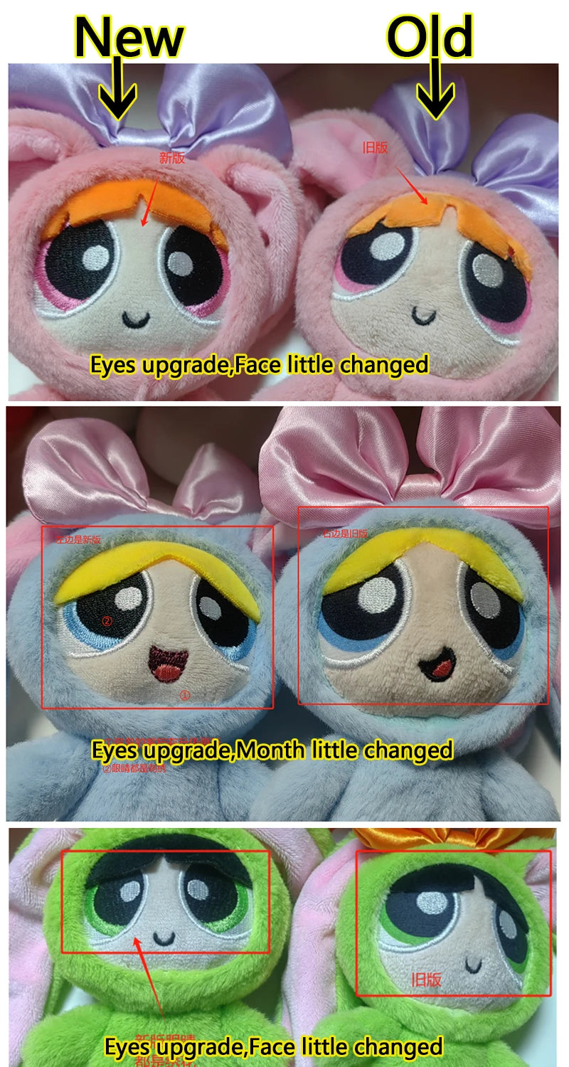 12cm Bag Plush Pendant Powerpuff Girls Cartoon Cute Dress Up Bunny Rabbit Plush Toy Pendant Bow Tie Doll Gift Doll for Girls