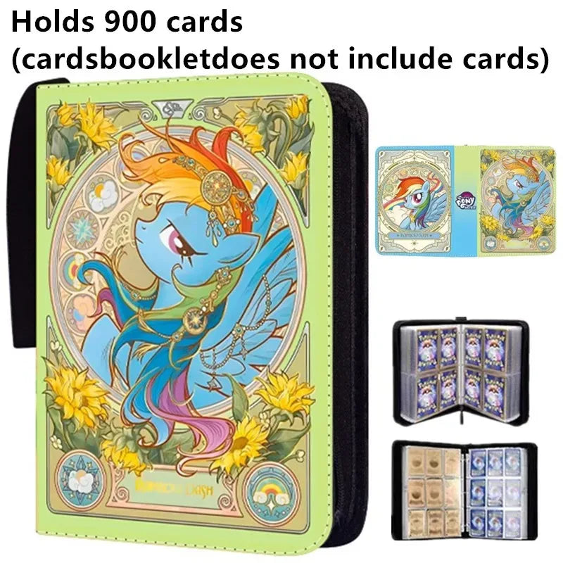 My Little Pony 400pcs/900pcs Card Album Book Folder 4/9 Card Slots Collections Zipper Double Pocket Zipper Card Binder Holder