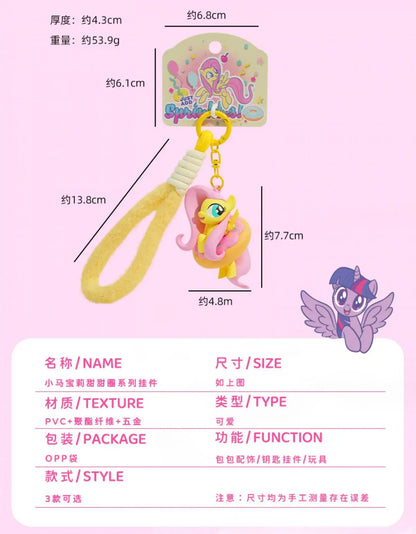 Official My Little Pony Donut Charm Bracelet Adjustable Wristband And Bag Chain Cute Kawaii Gift For Fans Friendship