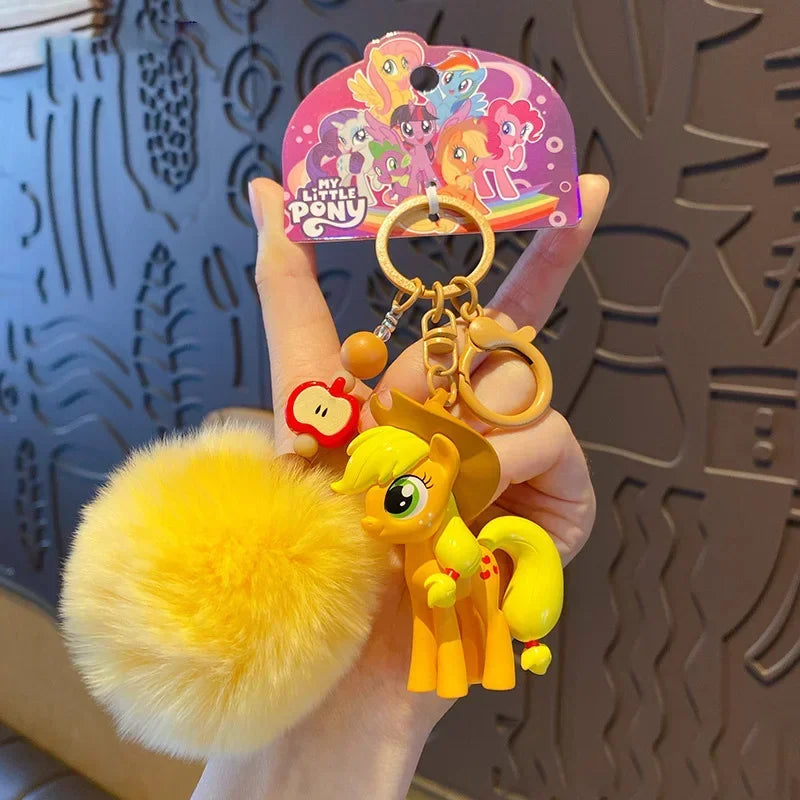 Authentic Pony Polaroid Keychain Girls Cute Cartoon Twilight Sparkle Doll Key Chain Pendant Year of The Horse Mascot