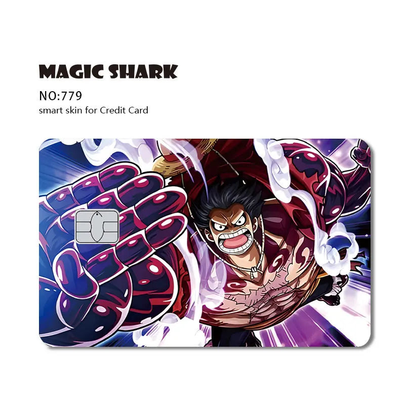 Anime card skin in red and blue, featuring an angry male character with a giant glowing fist.