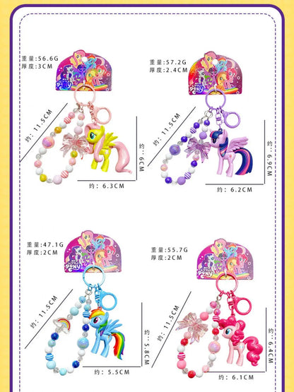 Authentic Pony Polaroid Keychain Girls Cute Cartoon Twilight Sparkle Doll Key Chain Pendant Year of The Horse Mascot
