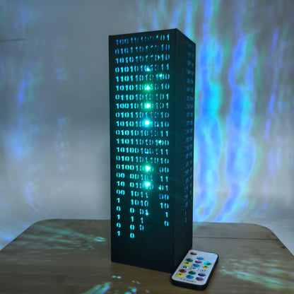 Green Hieroglyphs Numbers Vertical Lines Mathematics | Desk Cyberpunk Night Lamp | Sci-Fi LED Futuristic Lamp