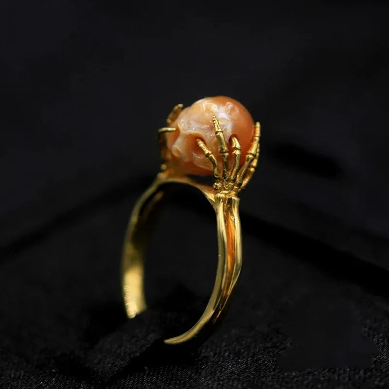 Headache, Skull Pain, Emotional Ring Personality Skull Carving
