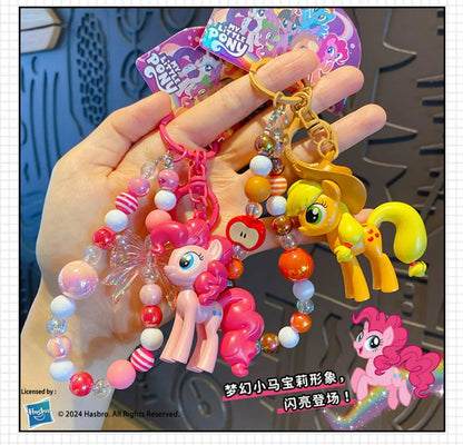 Authentic Pony Polaroid Keychain Girls Cute Cartoon Twilight Sparkle Doll Key Chain Pendant Year of The Horse Mascot