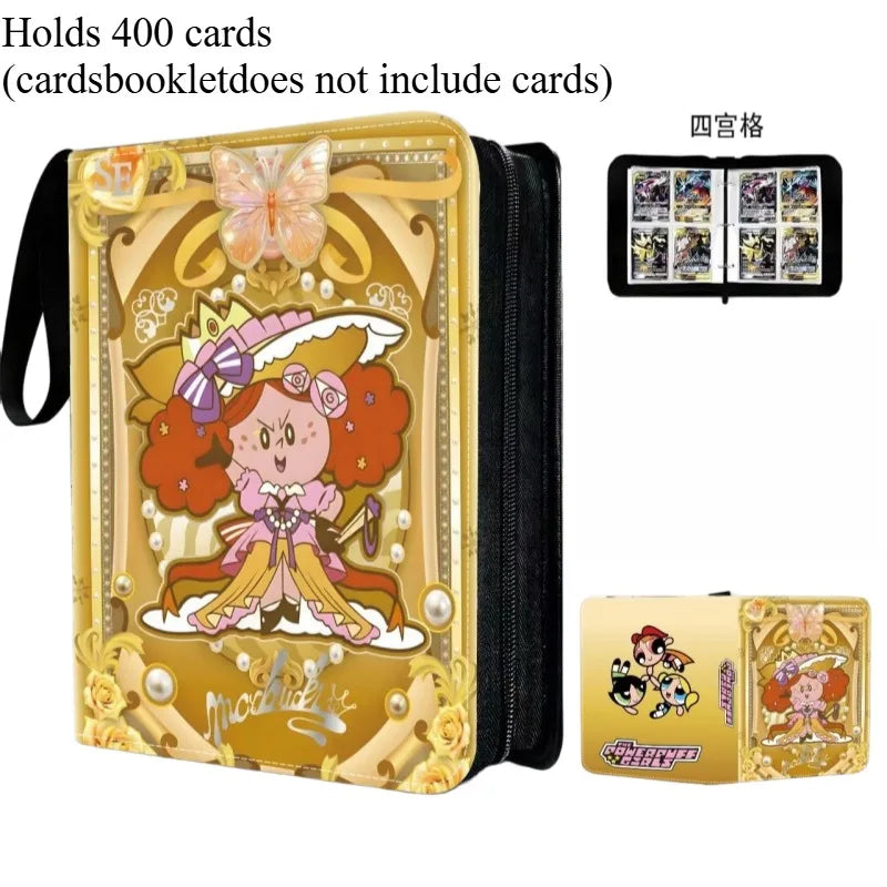 Powerpuff Girls Card Organizer 400/900 Cards Pack with 4/9 Card Slots Zippered Double Pockets Anime Merchandise Gift