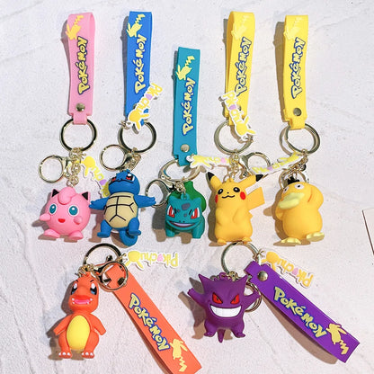 Pokemon Keychain Cute Pikachu Pocket Monsters Doll Schoolbag Pendant Desktop Souvenirs Decoration Keyring Gift for Fans