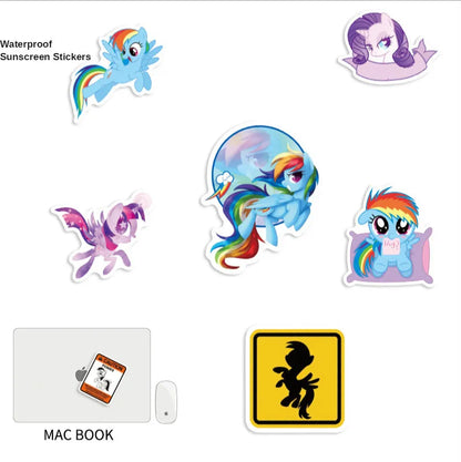 50Pcs Pony Stickers Cute Cartoon Stickers Mobile Phone Cup Notebook Waterproof Decorative Hand Account Stickers
