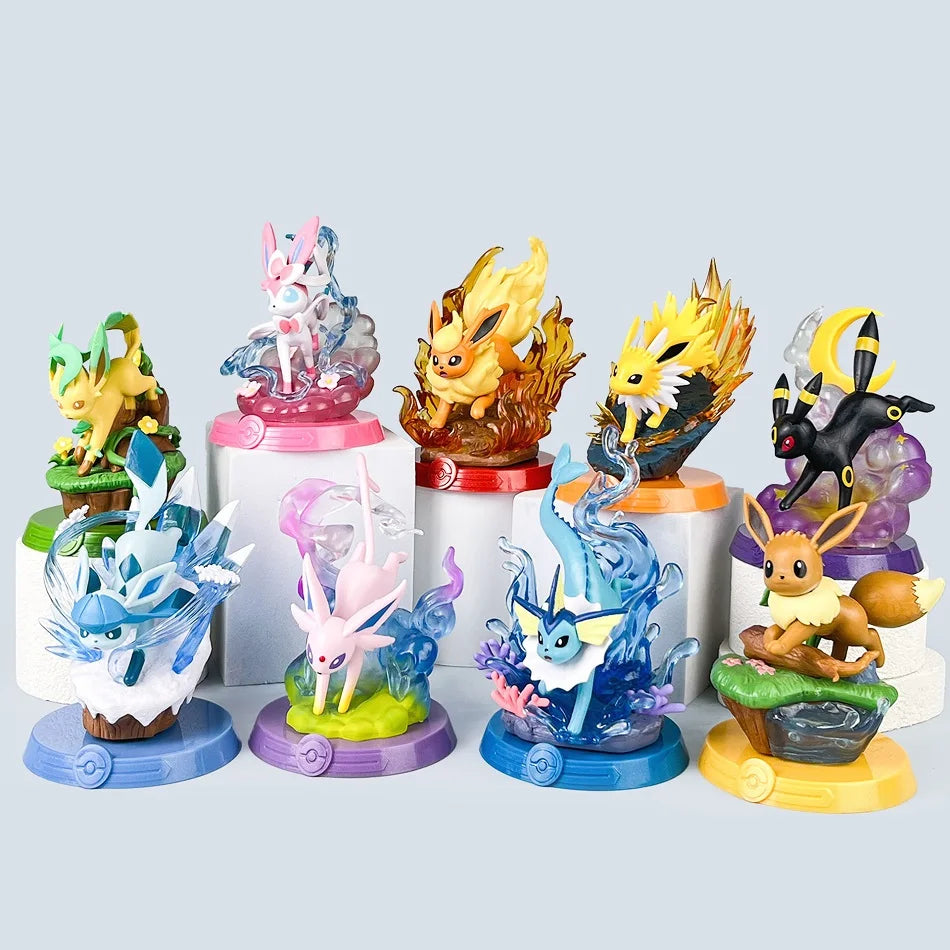 8 style Pok é mon Action Doll Pikachu Adventure Eevee Blind Box Anime Model Desktop Decorations Pok é mon Toys Boy Birthday Gift