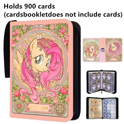 My Little Pony 400pcs/900pcs Card Album Book Folder 4/9 Card Slots Collections Zipper Double Pocket Zipper Card Binder Holder