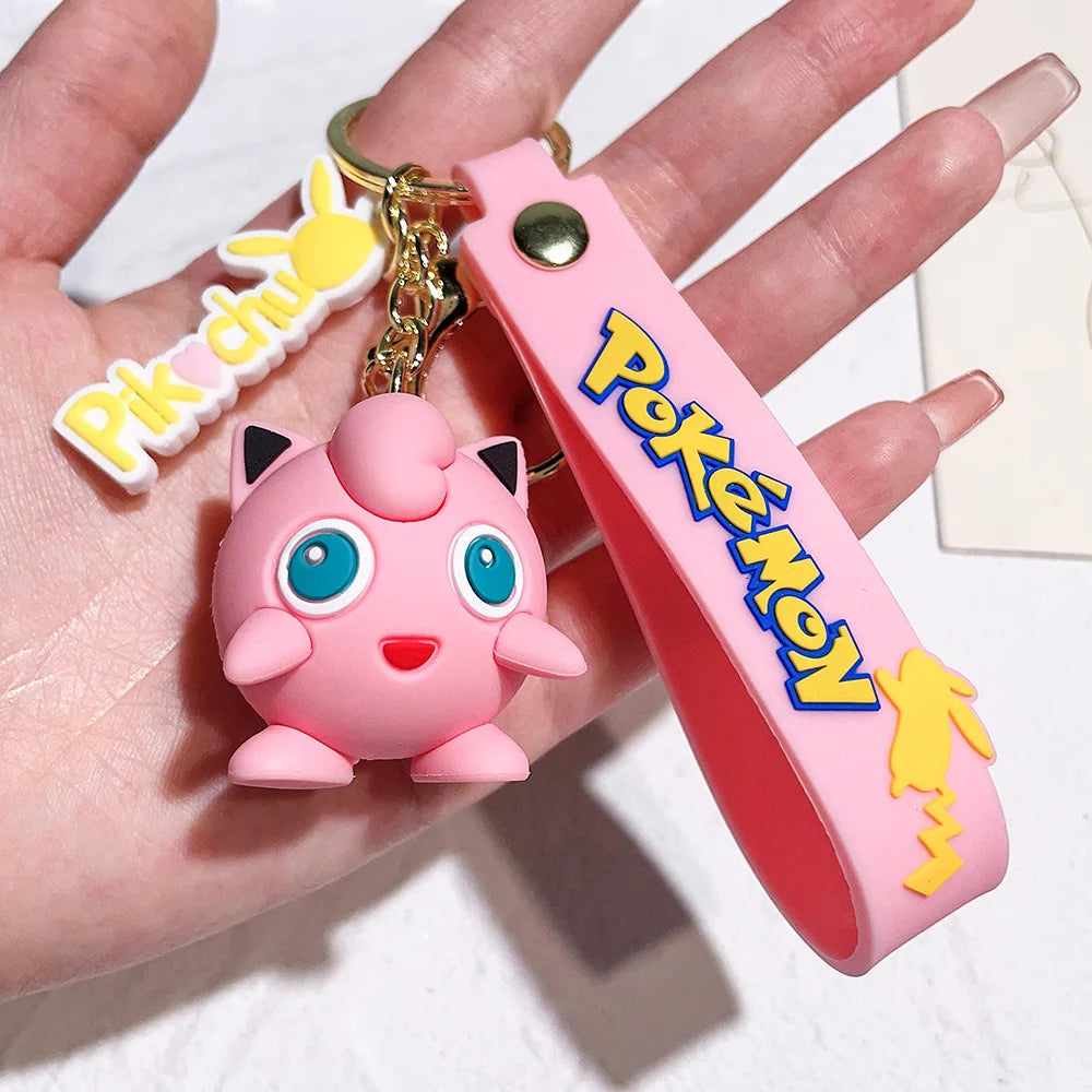 Pokemon Keychain Cute Pikachu Pocket Monsters Doll Schoolbag Pendant Desktop Souvenirs Decoration Keyring Gift for Fans