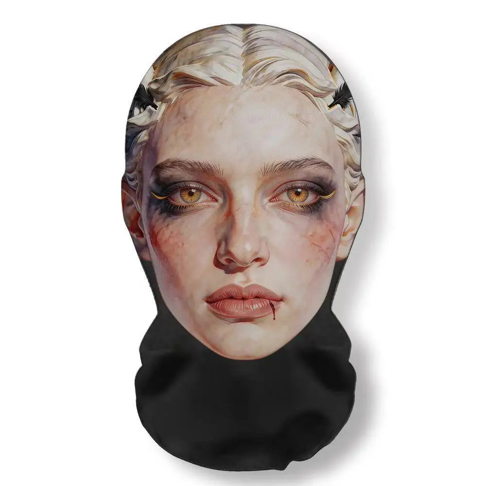Realistic 3D Horror Skull Zombie Full Face Mask Breathable Mesh Headgear Cosplay Prop for Halloween Party Prank Carnival Costume