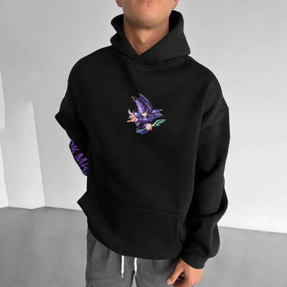 2025 Classic Anime Yu Gi Oh Character Dark Game Printed Men's Autumn and Winter Thick and Wide Y2K Halloween COS Wide Hoodie