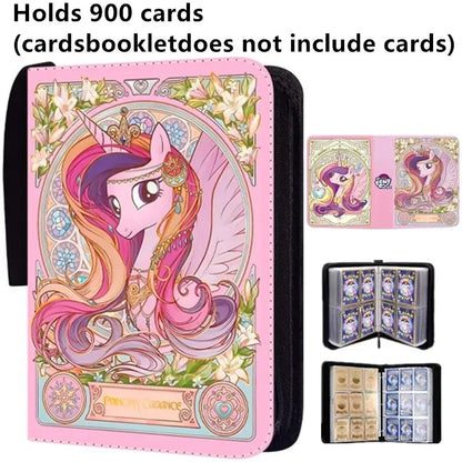My Little Pony 400pcs/900pcs Card Album Book Folder 4/9 Card Slots Collections Zipper Double Pocket Zipper Card Binder Holder