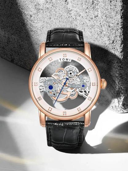 TOMI New Popular Watch Luxury Casual Men's and Women's Watch Hollow Diamond Quartz Watch