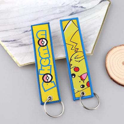 Anime Cute Animal Jet Tag Embroidery Keys Tag Women Keyring Cartoon Car Keys Fashion Jewelry Accessories Kids Gifts 1PCS