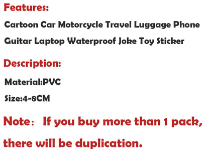 Black text on white background detailing product features, description, PVC material, size, and packaging notes in red and black.