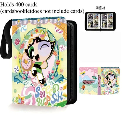 Powerpuff Girls Card Organizer 400/900 Cards Pack with 4/9 Card Slots Zippered Double Pockets Anime Merchandise Gift