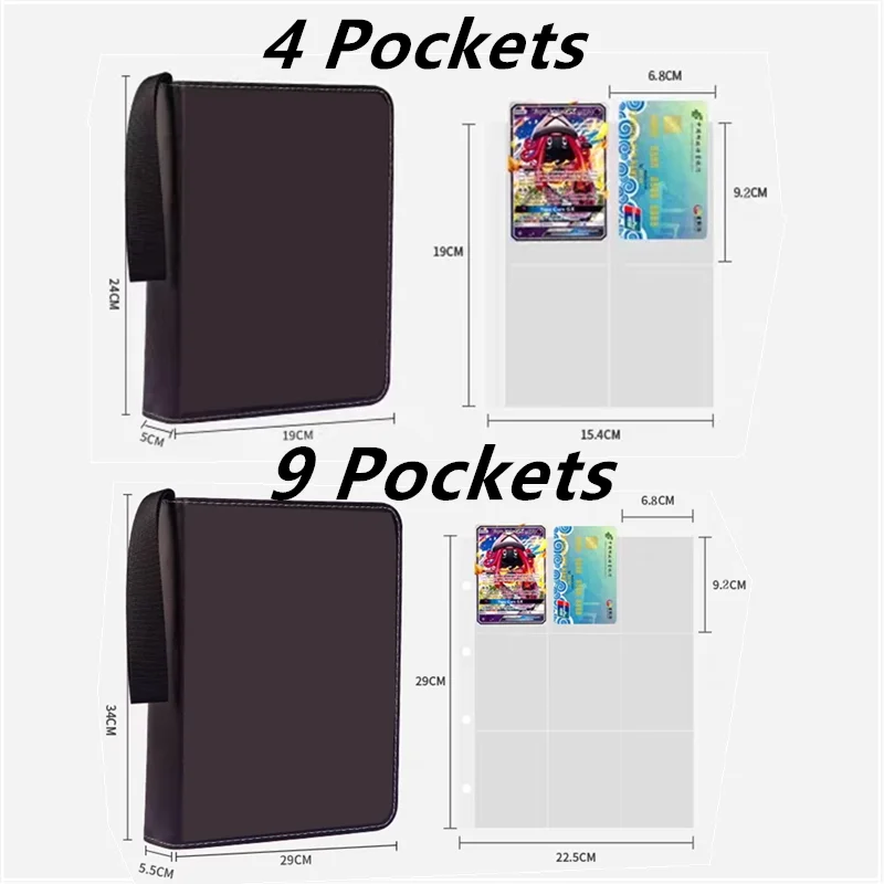 My Little Pony 400pcs/900pcs Card Album Book Folder 4/9 Card Slots Collections Zipper Double Pocket Zipper Card Binder Holder