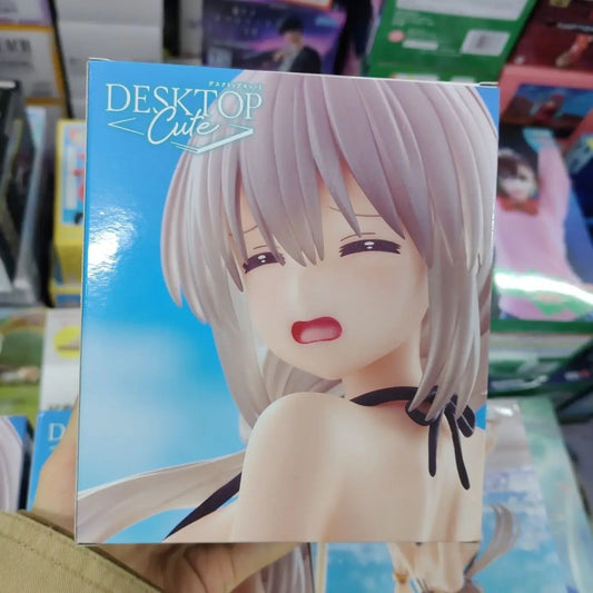 Uzaki Tsuki swimsuit figure box with "Desktop Cute" text, showing a close-up of her face and pinkish hair.