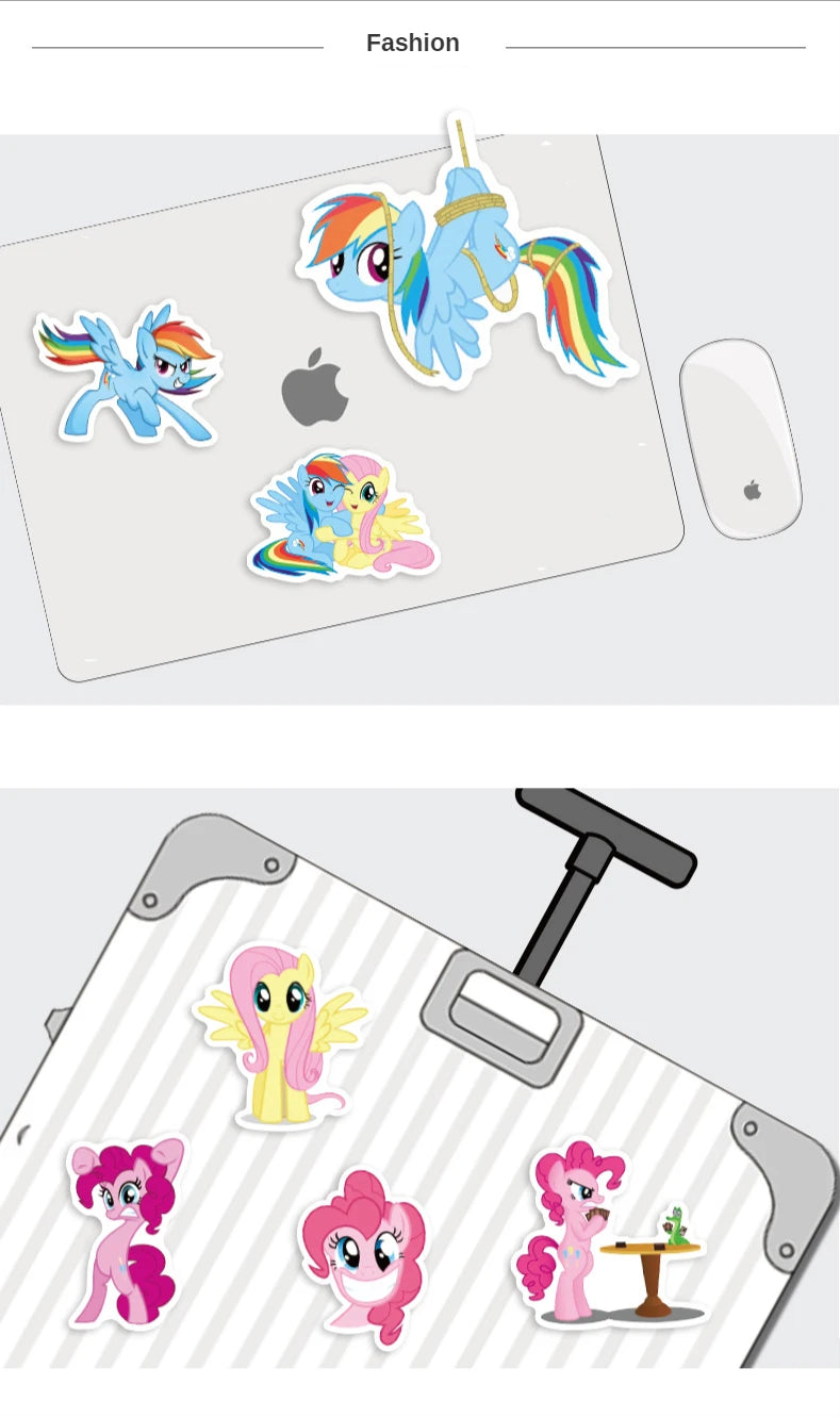 50Pcs Pony Stickers Cute Cartoon Stickers Mobile Phone Cup Notebook Waterproof Decorative Hand Account Stickers