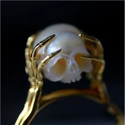 Headache, Skull Pain, Emotional Ring Personality Skull Carving