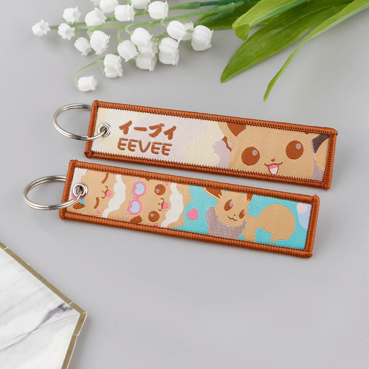 Anime Cute Animal Jet Tag Embroidery Keys Tag Women Keyring Cartoon Car Keys Fashion Jewelry Accessories Kids Gifts 1PCS