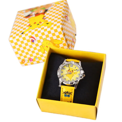 Pocket Monster Pikachu Fashion Cosplay Watch Creative Boys Girls Children's Anime Cartoon Birthday Gifts with Box