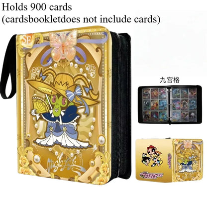 Powerpuff Girls Card Organizer 400/900 Cards Pack with 4/9 Card Slots Zippered Double Pockets Anime Merchandise Gift