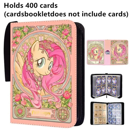 My Little Pony 400pcs/900pcs Card Album Book Folder 4/9 Card Slots Collections Zipper Double Pocket Zipper Card Binder Holder