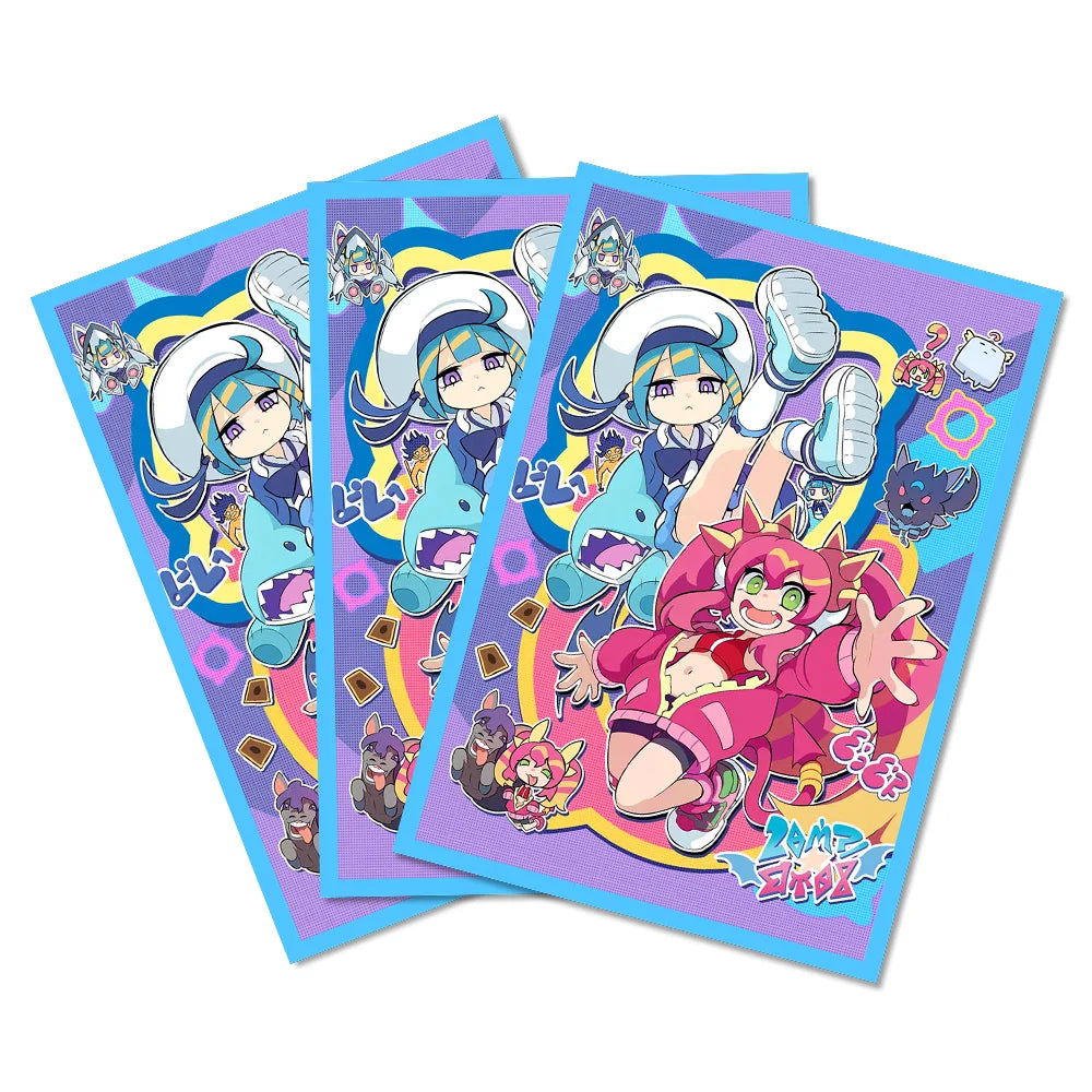 50PCS 63×90mm High-Quality Flashing Anime Card Sleeves for YGO/TCG Top Loading Board Game Card Protector Card Cover