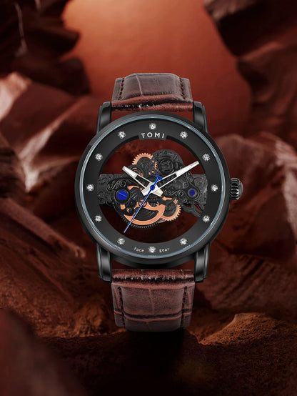 TOMI New Popular Watch Luxury Casual Men's and Women's Watch Hollow Diamond Quartz Watch