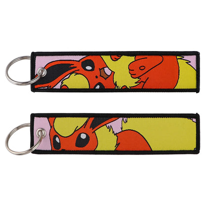 Anime Cute Animal Jet Tag Embroidery Keys Tag Women Keyring Cartoon Car Keys Fashion Jewelry Accessories Kids Gifts 1PCS