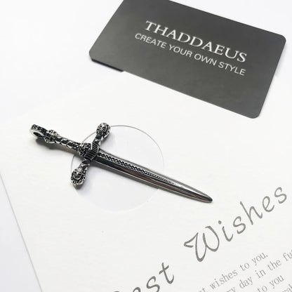 Pendant Sword With Crown Skull Knight Window New Fine Jewelry Europe Style 925 Sterling Silver Protection Gift For Women Men