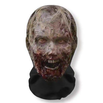 Realistic 3D Horror Skull Zombie Full Face Mask Breathable Mesh Headgear Cosplay Prop for Halloween Party Prank Carnival Costume