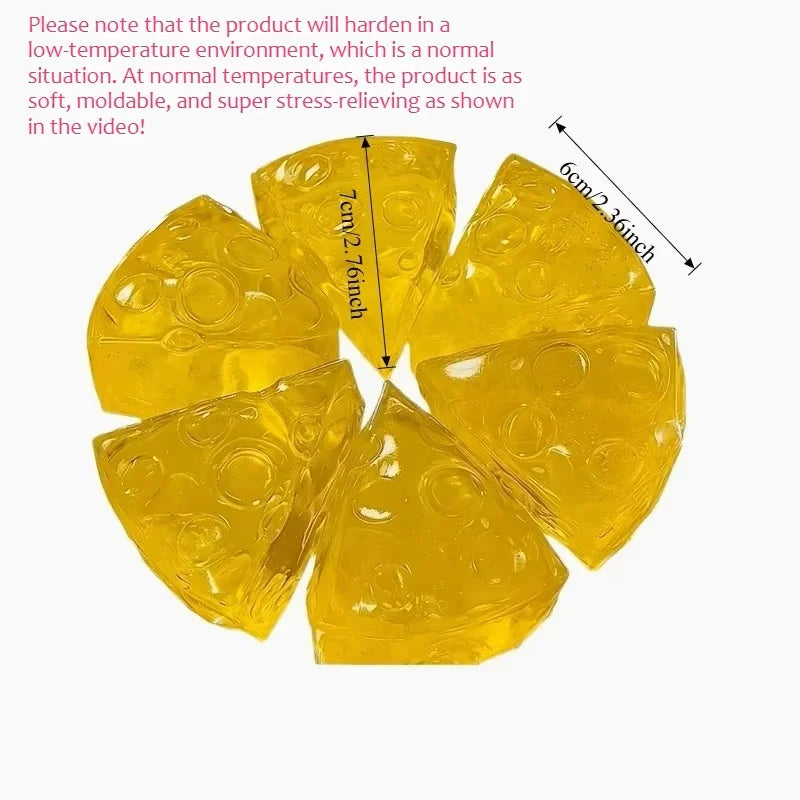 3A.Relieve Stress Squishy Honey Cheese Square Fidgets Toys Super Soft Mochi Cheese Squeeze Toy Funny Anti.stress Sensory Toy