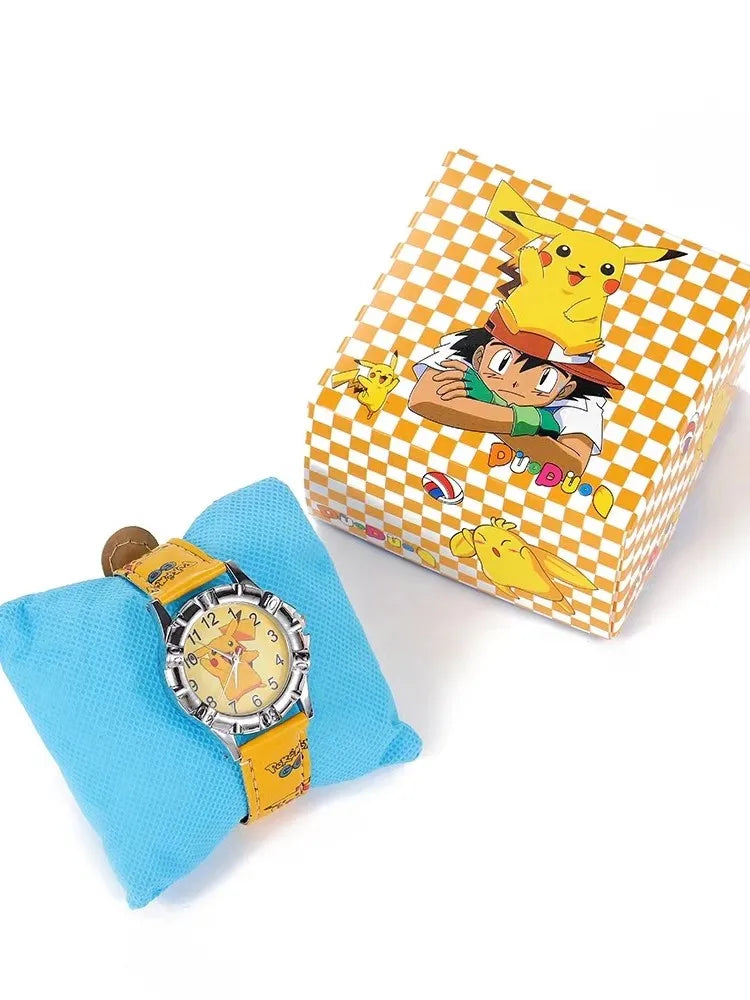 Pocket Monster Pikaqiu kawaii Fashion Trend Creative Watch Boys and Girls Children's Anime Cartoon Birthday Gift Box