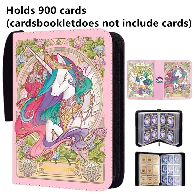 My Little Pony 400pcs/900pcs Card Album Book Folder 4/9 Card Slots Collections Zipper Double Pocket Zipper Card Binder Holder