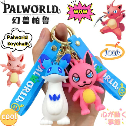 New Palworld Chillet Cryolinx Chikipi Plush Keychain Cute Doll Design for Bags or Car