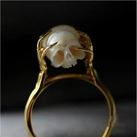 Headache, Skull Pain, Emotional Ring Personality Skull Carving