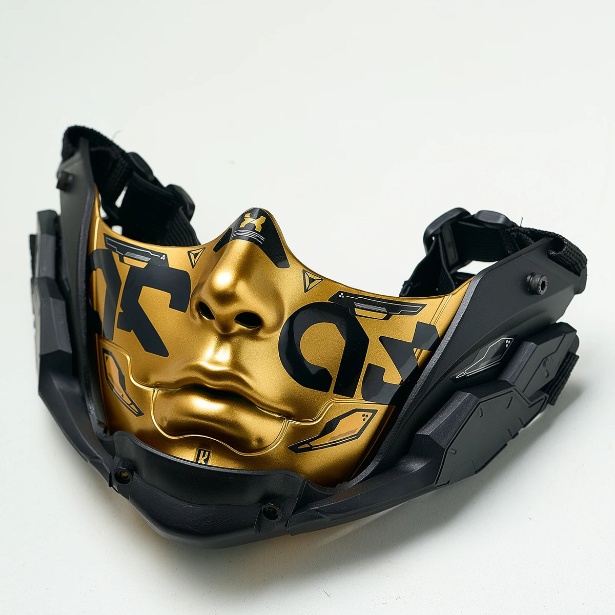 14Color Cyberpunk Half Face Mask Mecha Style Halloween Cosplay Mask Adjustable Strap Breathable Comfort Party Costume Face Cover