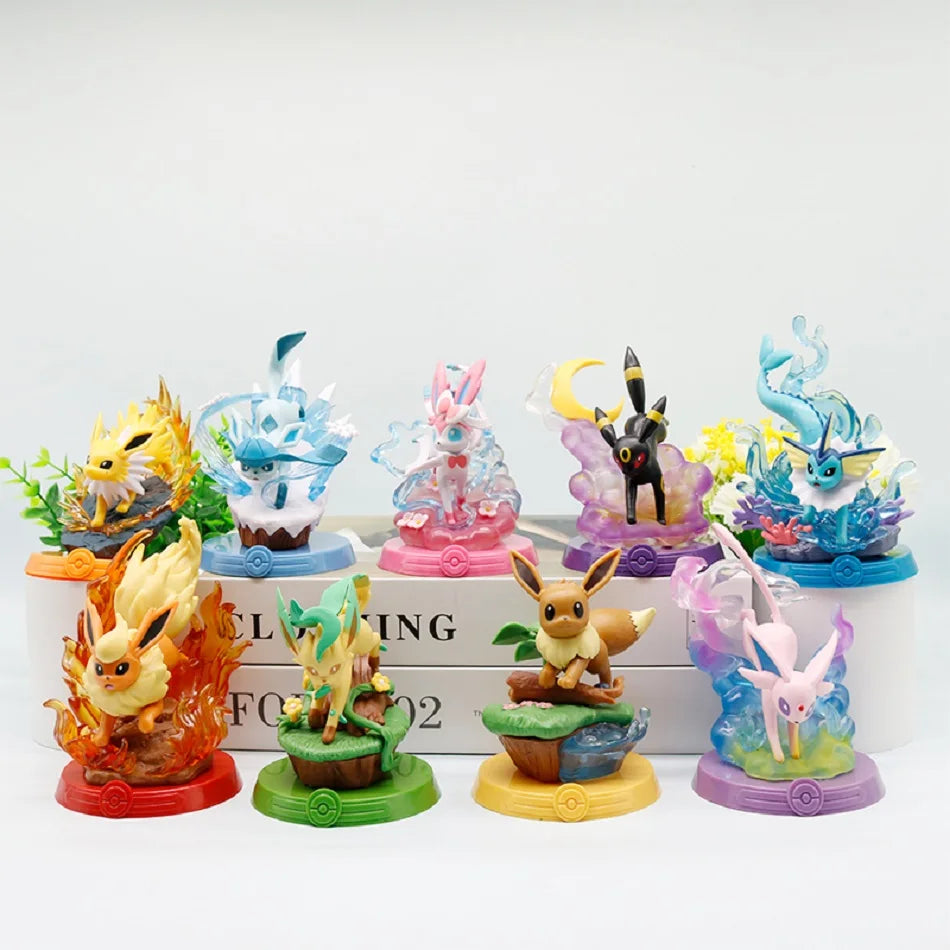 8 style Pok é mon Action Doll Pikachu Adventure Eevee Blind Box Anime Model Desktop Decorations Pok é mon Toys Boy Birthday Gift