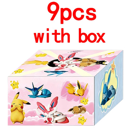 Spot Hot Anime Character Eevee Multi Form Series Blind Box Desktop Decoration Ornament Set Toy Scene Building Props Mystery Gift