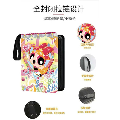 Powerpuff Girls Card Organizer 400/900 Cards Pack with 4/9 Card Slots Zippered Double Pockets Anime Merchandise Gift