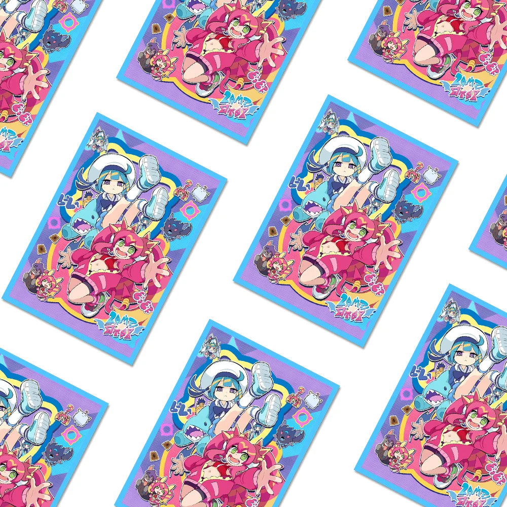 50PCS 63×90mm High-Quality Flashing Anime Card Sleeves for YGO/TCG Top Loading Board Game Card Protector Card Cover
