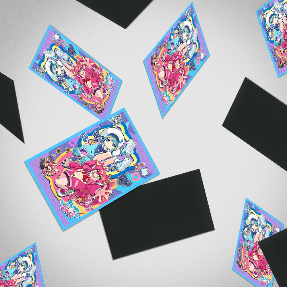 50PCS 63×90mm High-Quality Flashing Anime Card Sleeves for YGO/TCG Top Loading Board Game Card Protector Card Cover