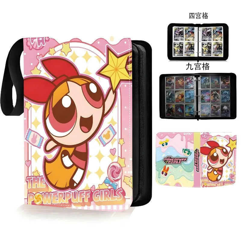 Powerpuff Girls Card Organizer 400/900 Cards Pack with 4/9 Card Slots Zippered Double Pockets Anime Merchandise Gift