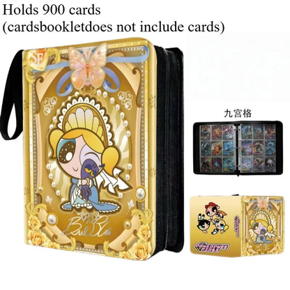 Powerpuff Girls Card Organizer 400/900 Cards Pack with 4/9 Card Slots Zippered Double Pockets Anime Merchandise Gift